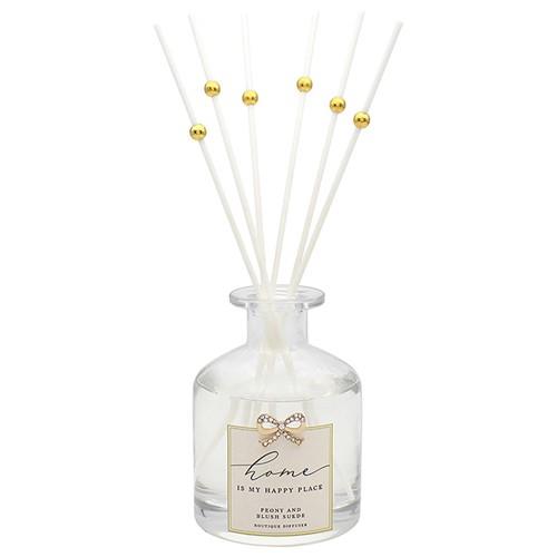 Home is My Happy Place Reed Diffuser in coordinating gift box