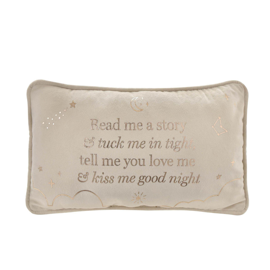 Bambino Rectangular velvet cushion with verse for Babys Nursery