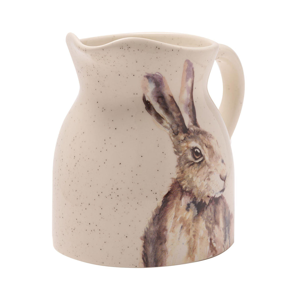 Hare illustration on ceramic jug designed by Meg Hawkins