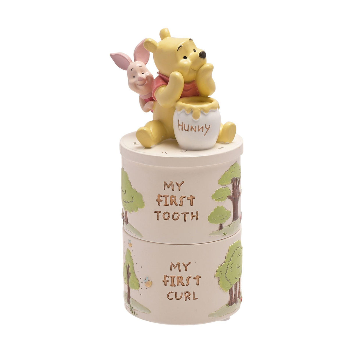 Winnie the Pooh & Piglet My First Tooth & Curl stacked trinket keepsake boxes Baby Gift Idea