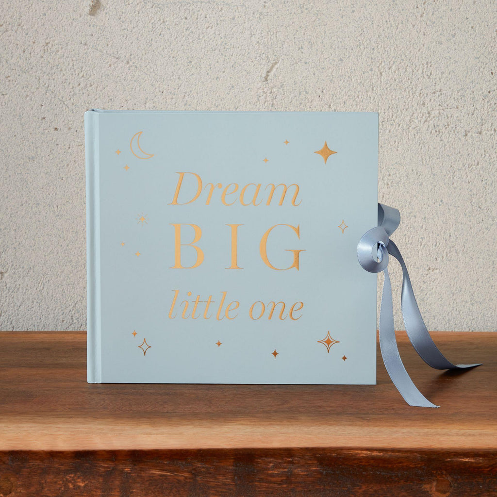 Bambino Photo Album Holds 50 4" x 6" Prints - Dream Big Little One (Blue) - Crusader Gifts