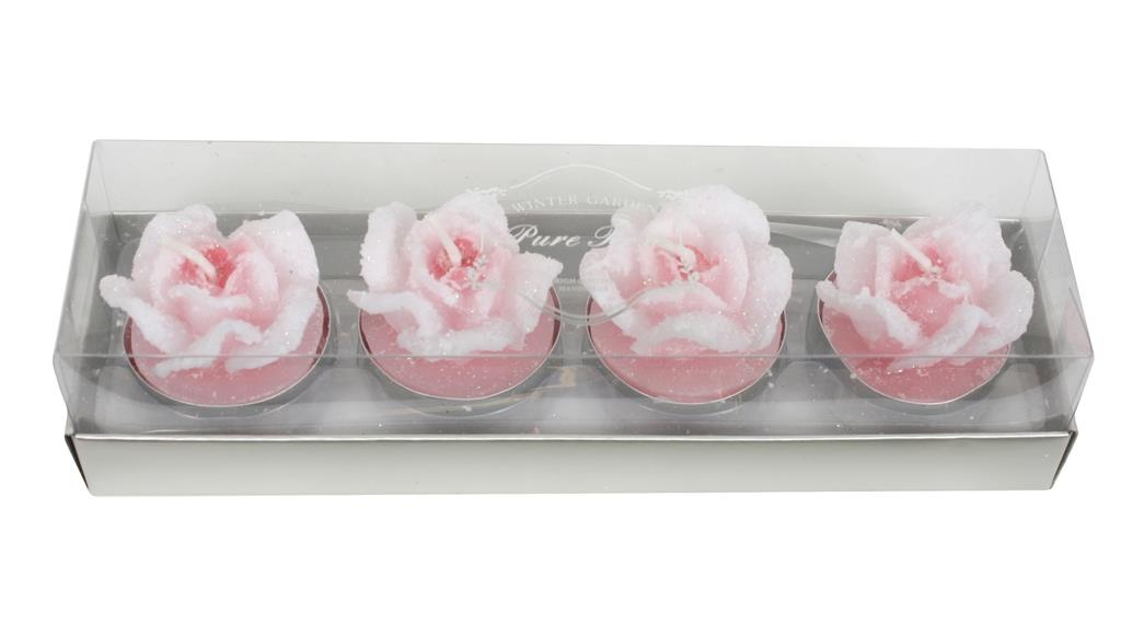 Rose Shaped Unscented Tea Lights Bulk Pack (96 Tea Lights)