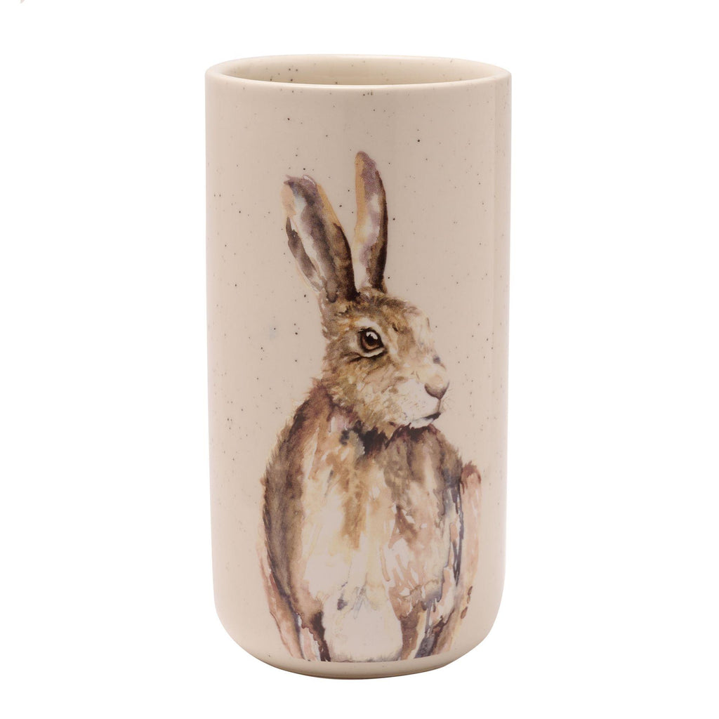 Ceramic Vase with Hare illustration designed by Meg Hawkins height 20.0cm