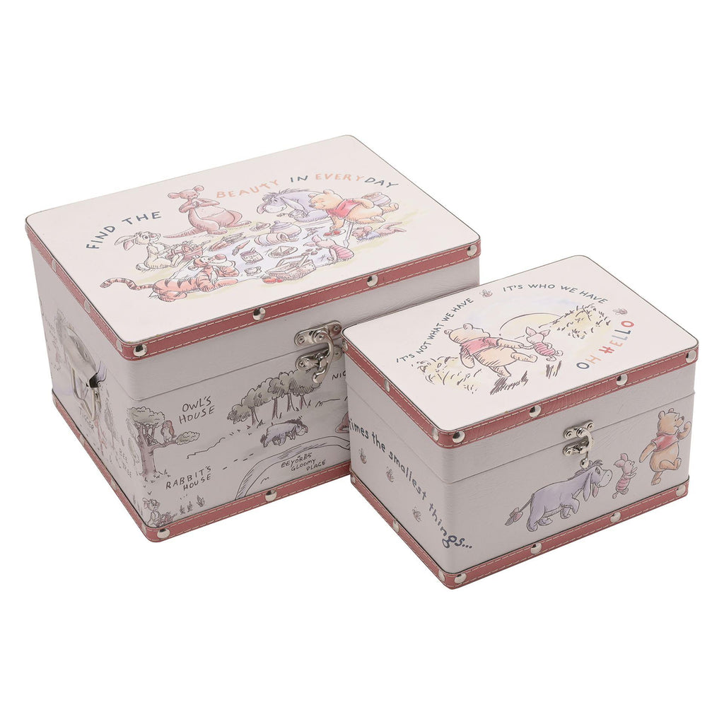 Set of 2 storage boxes with Traditional Winnie the Pooh & Friends design