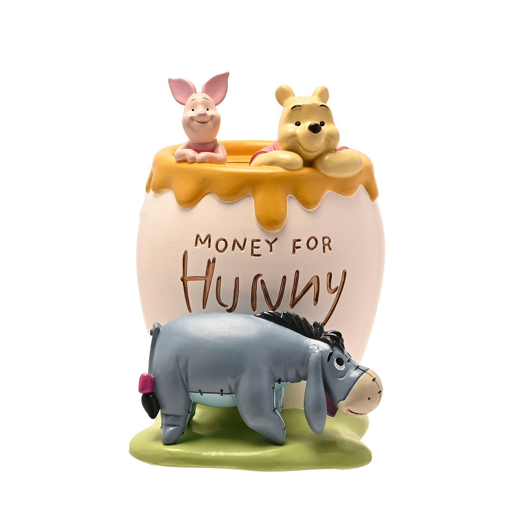 Money for Hunny Money Box pot with Winnie the pooh piglet & eeyore detail
