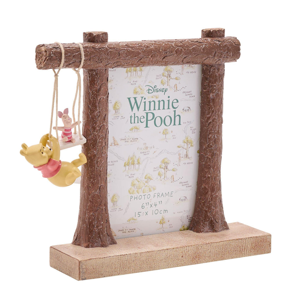 Winnie the Pooh & Piglet on swing from tree style photo frame