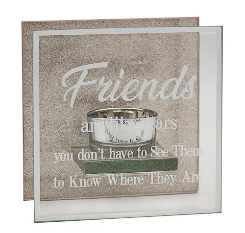 Friends Sentiment Tealight Wax Melt Burner with glitter back