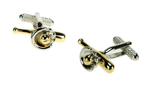 Baseball Bat and Glove Novelty Cufflinks