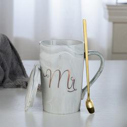 Mr & Mrs Mugs Gift Set - Grey & Pink