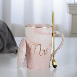 Mr & Mrs Mugs Gift Set - Grey & Pink