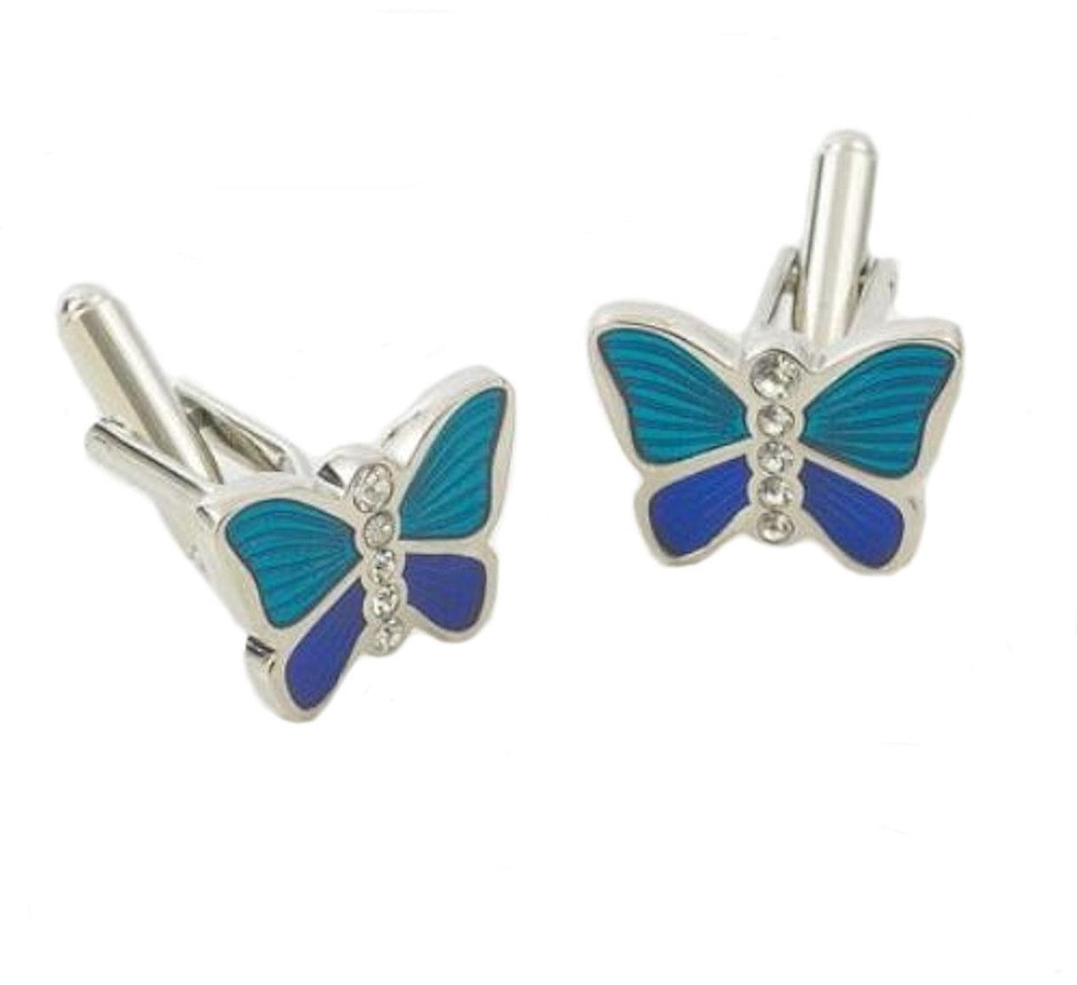 Blue Butterfly Cufflinks - two tone