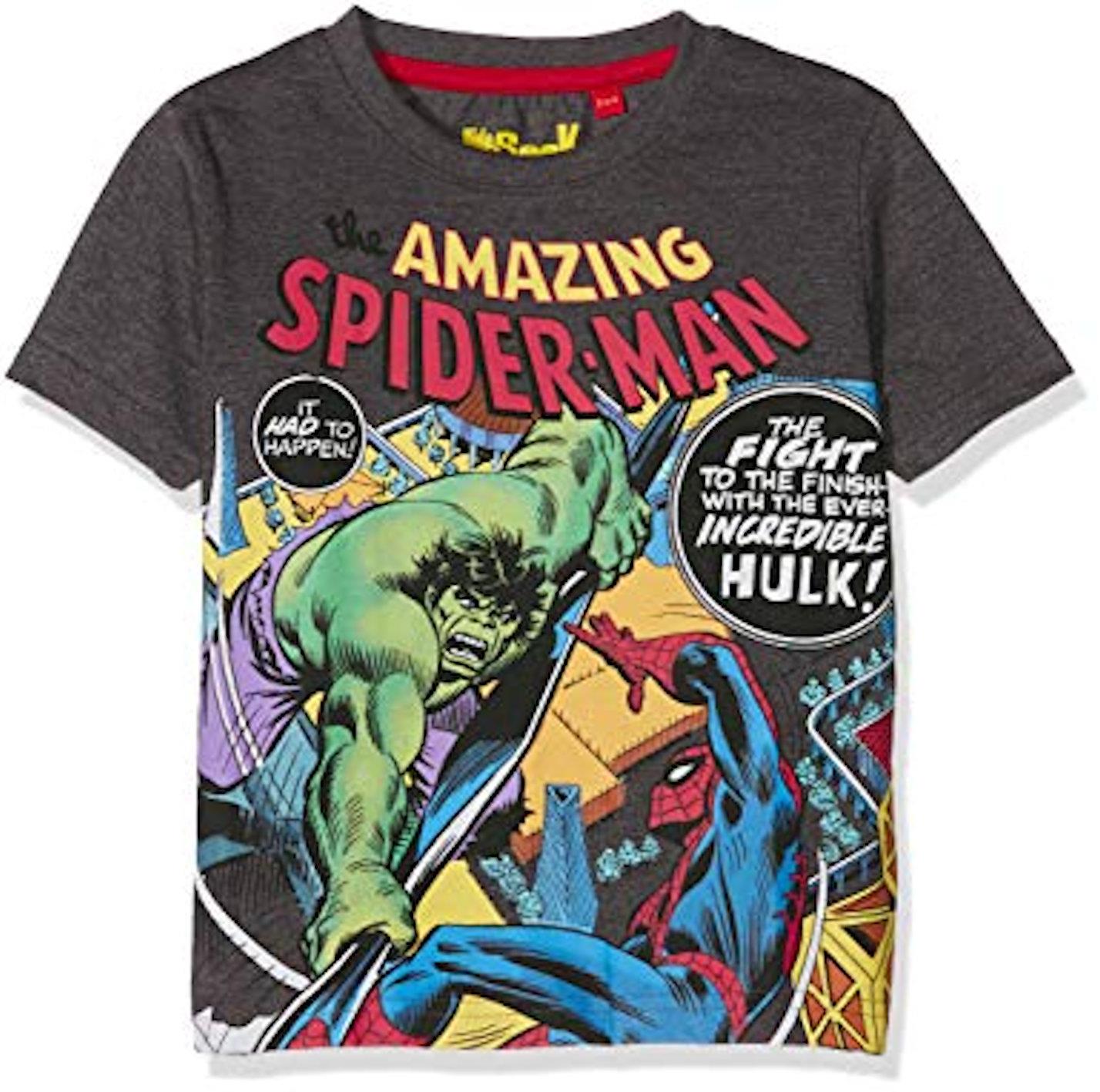 Boys Spiderman Vs Hulk T Shirt  Age 7-8 Years