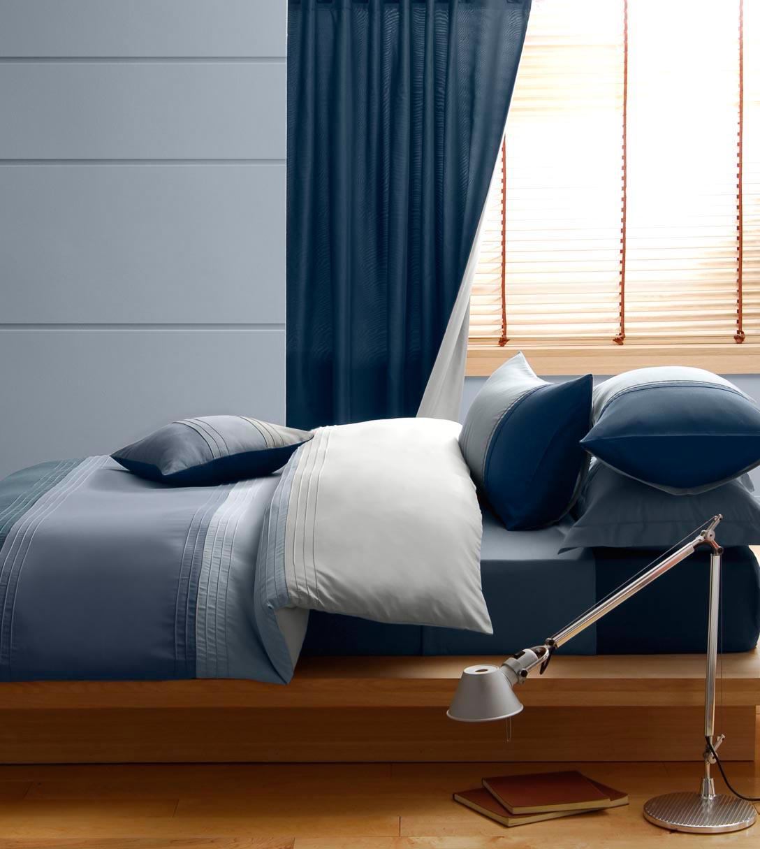 Catherine Lansfield Synergy Blue Duvet Cover & Fitted Sheet Set - Single Bed