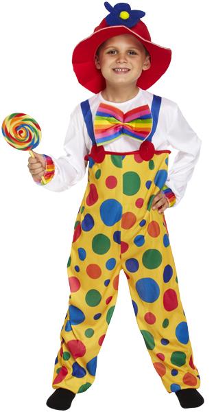 Childs Clown Fancy Dress Costume Age 7-9 Years