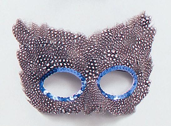 Speckled Feather Eye Mask (Black & White)