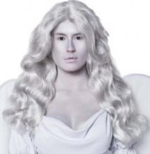 Cemetery Angel Long Grey Old Lady Wig