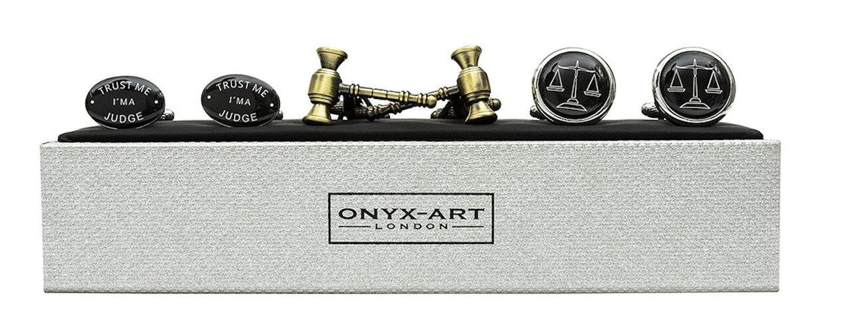 Judge Cufflinks 3 Pair Gift Set