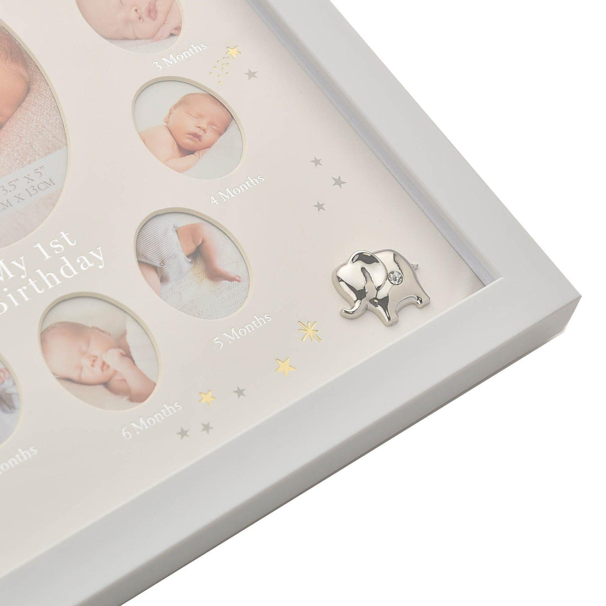 Bambino Baby My 1st Year Collage Photo Frame with Silver Icons - Crusader Gifts