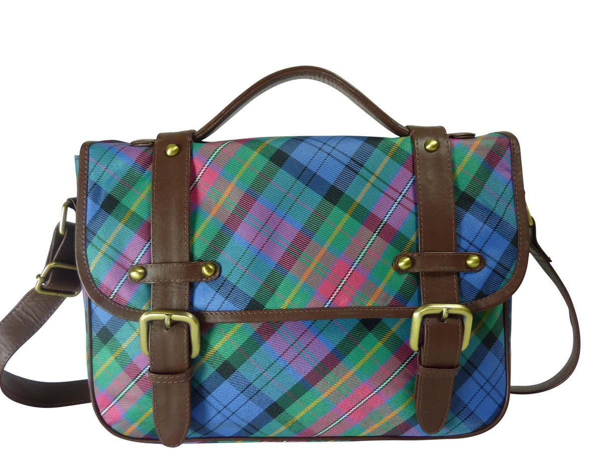 Pell Mell Jenni Satchel Purple/Blue Tartan