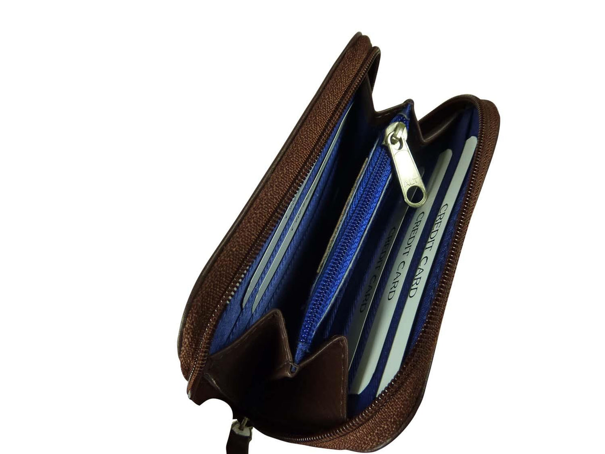 Pell Mell Leather Zip around Mini Purse pur/blue