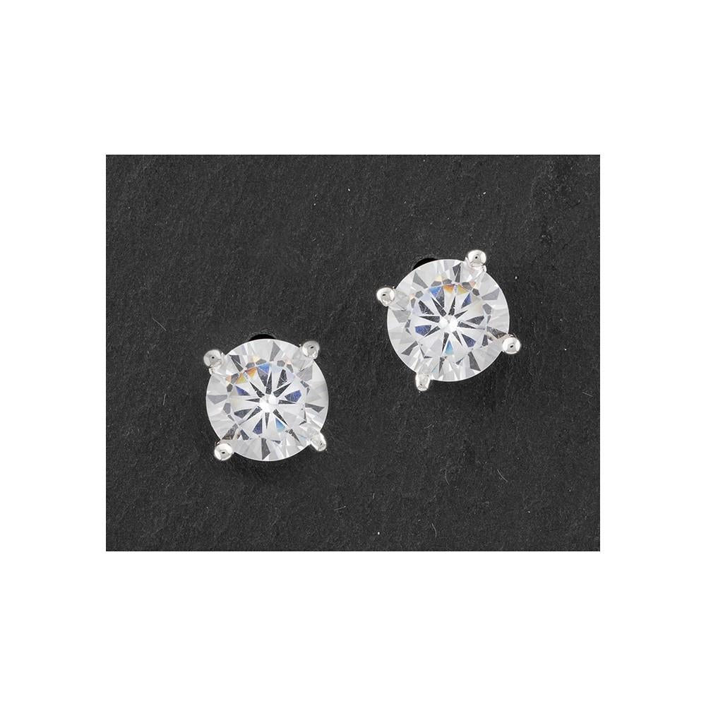 Equilibrium  Silver Plated  Earrings - Solitaire Stud