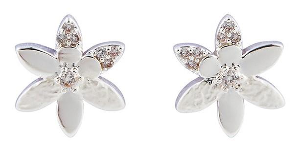 Equilibrium Silver Plated Earrings - Silver Ice Touch of Sparkle Stud