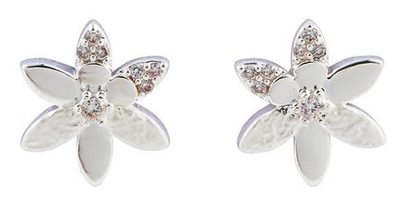 Equilibrium Silver Plated Earrings - Silver Ice Touch of Sparkle Stud