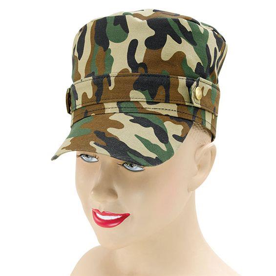 Camouflage Patterned Baseball Cap - Fancy Dress Accessory