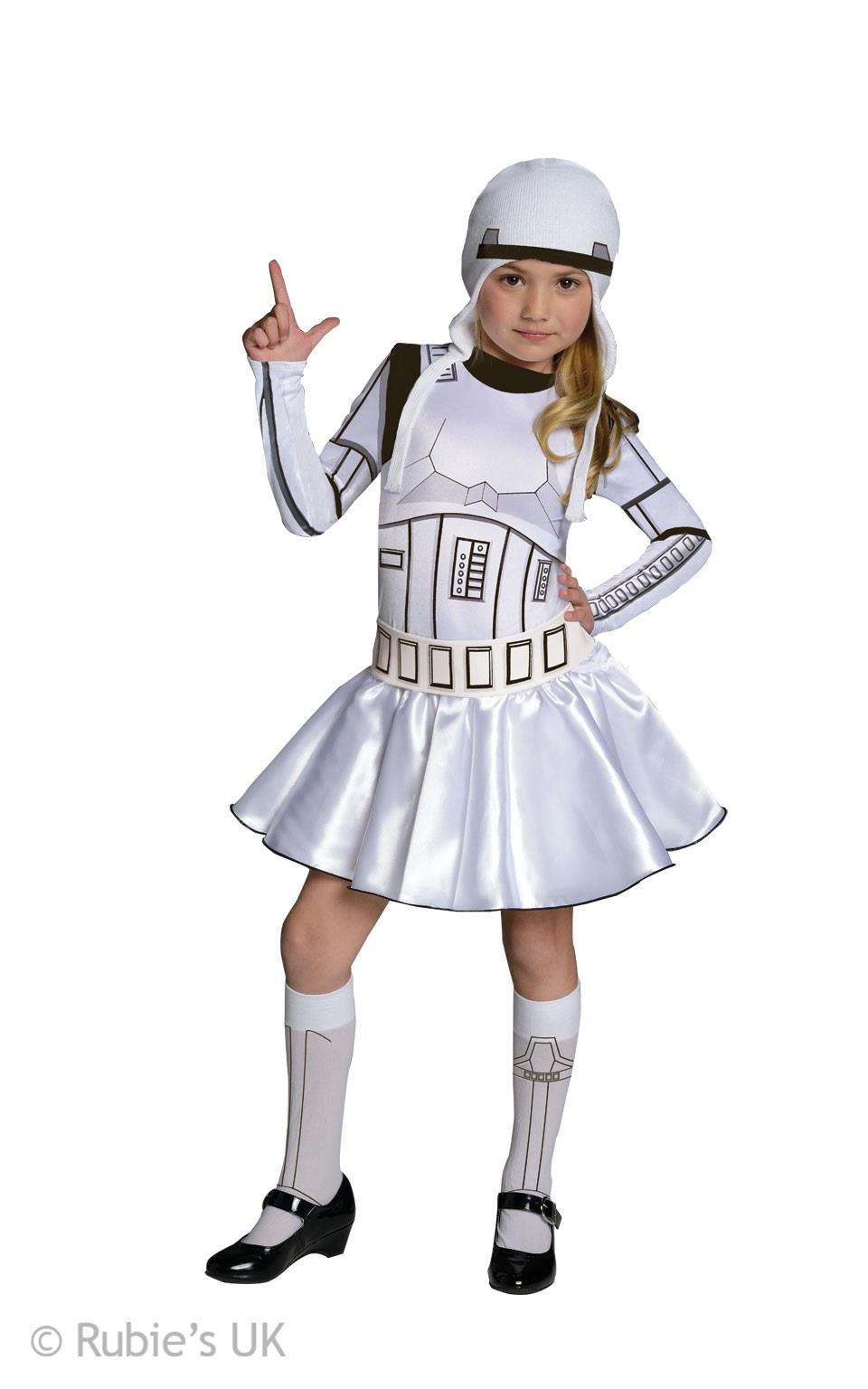 Childs Storm Trooper Girl Star Wars Fancy Dress Costume Age 5-7 Yea