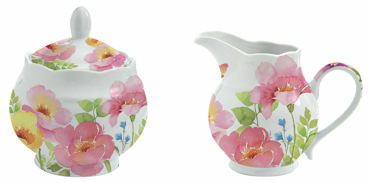Watercolours by Dora Papis Porcelain Milk Jug & Sugar Bowl Set