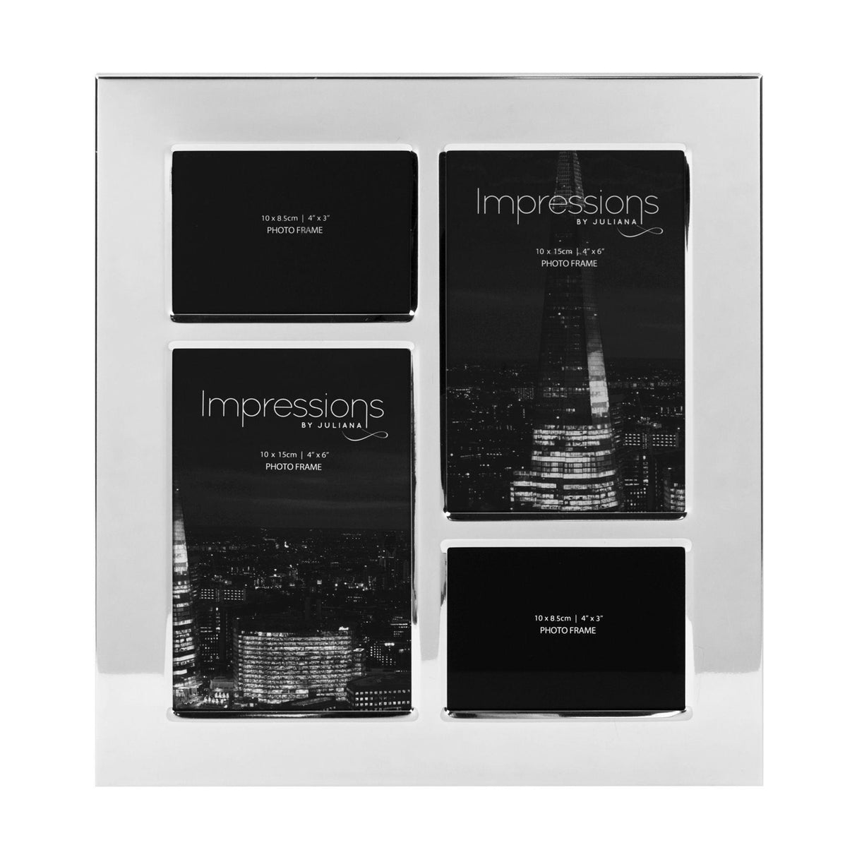 Juliana Impressions Shiny Metal Plated Collage Photo Frame