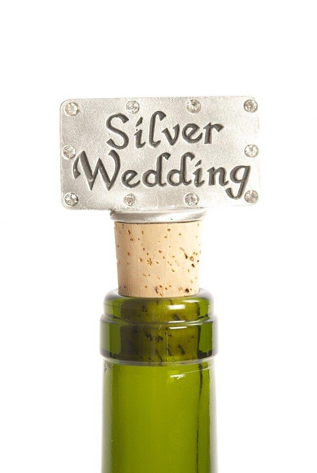 Silver Wedding Bottle Stopper