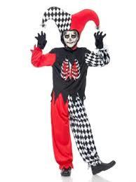 Childs Blood Curdling Jester Costume Age 10-12 Years