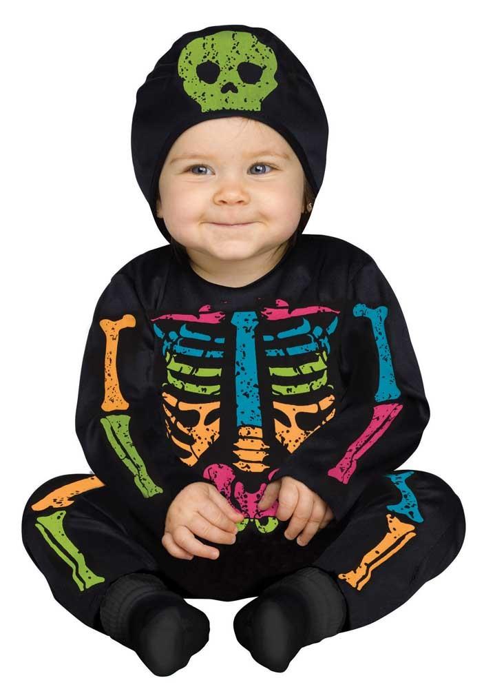 Skeleton Colour Baby Bones Costume Toddler 6-12 Months