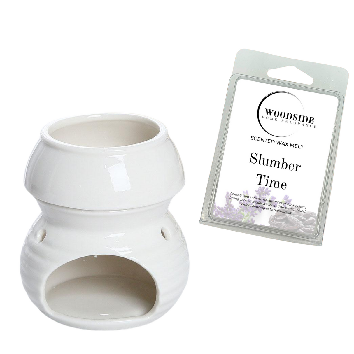 Woodside Home Living - Wax Melt Burner Crusader Exclusive - White, slumber time