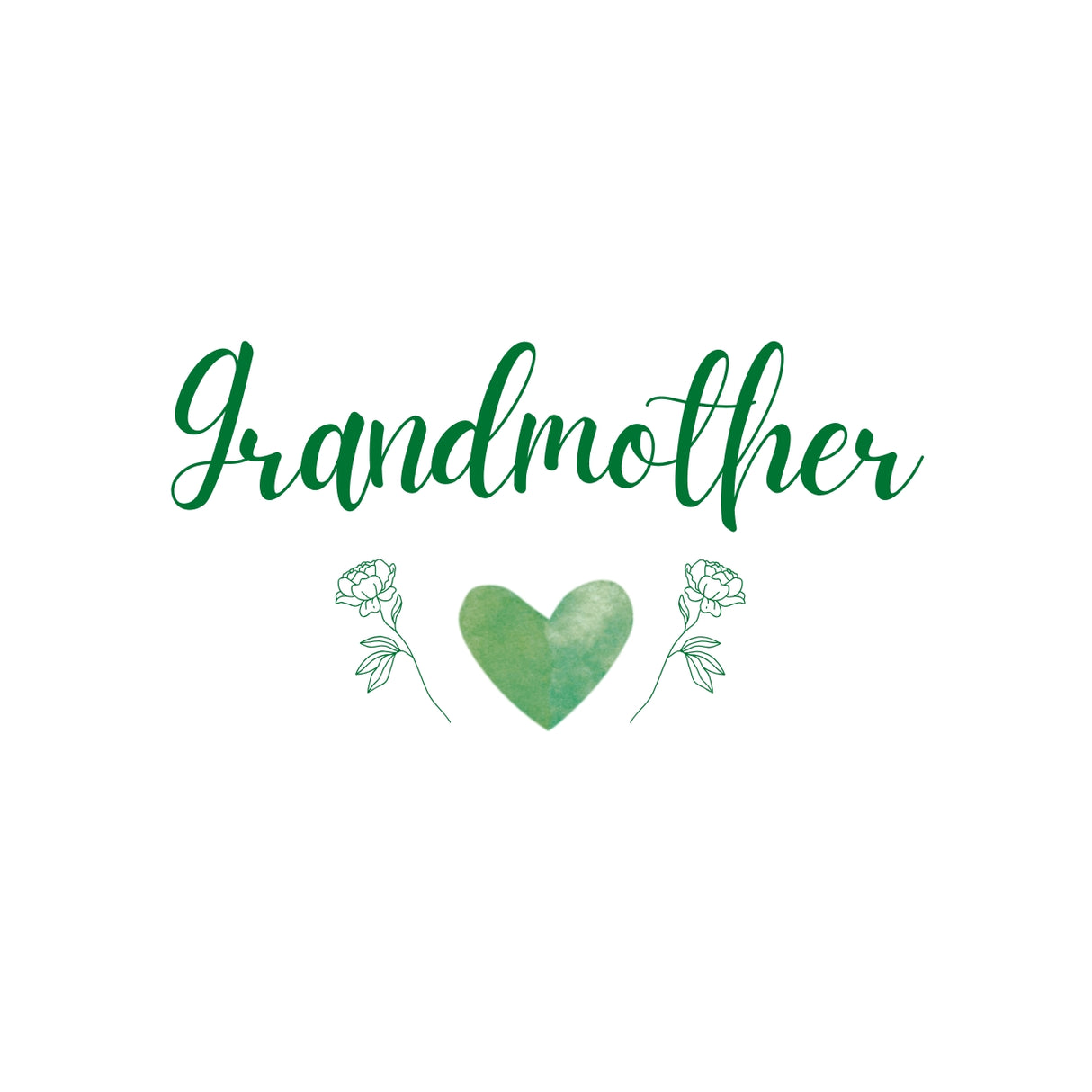 Personalised Custom Heart & Flowers Design Mugs - Green