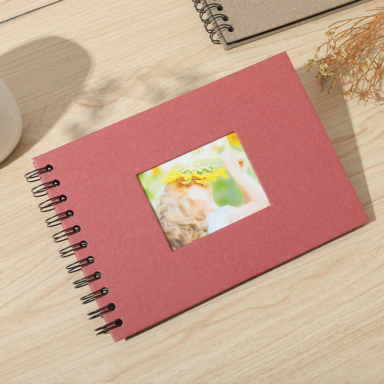 Woodside Home Living Spiral Bound Photo Album - 21.5cm x 15cm burgundy
