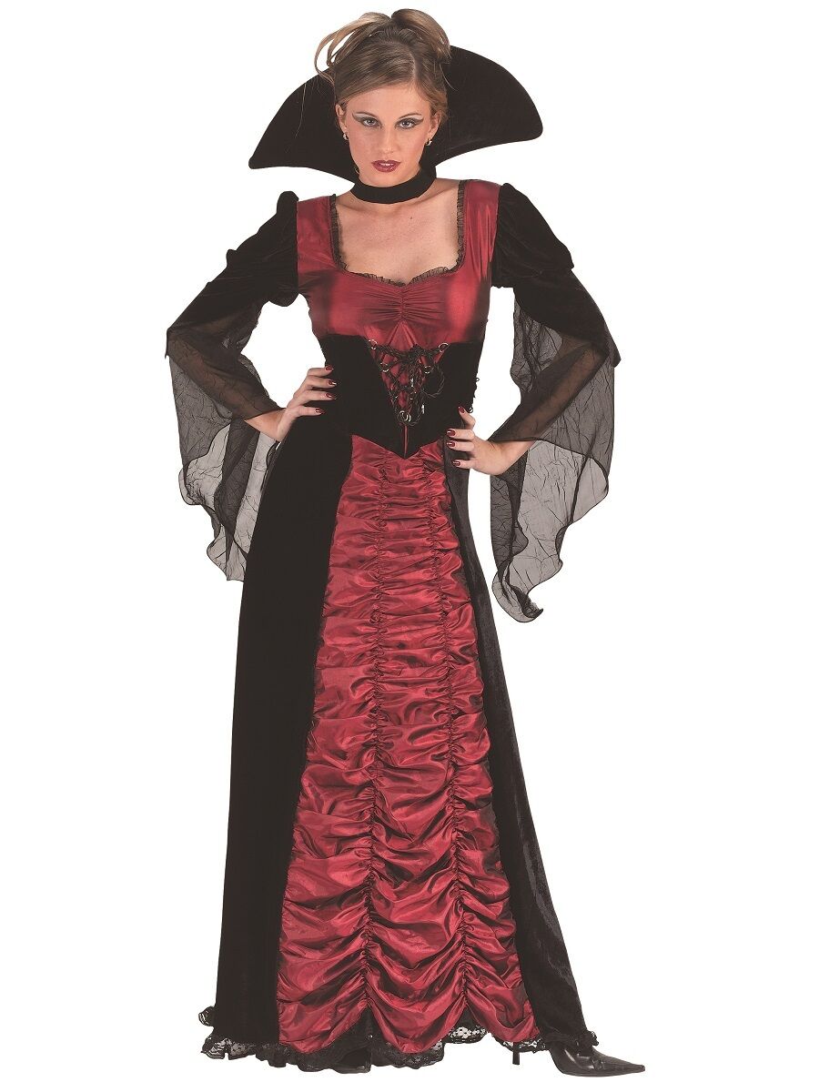 Taffeta Coffin Vampiress Fancy Dress Costume Size 10-12