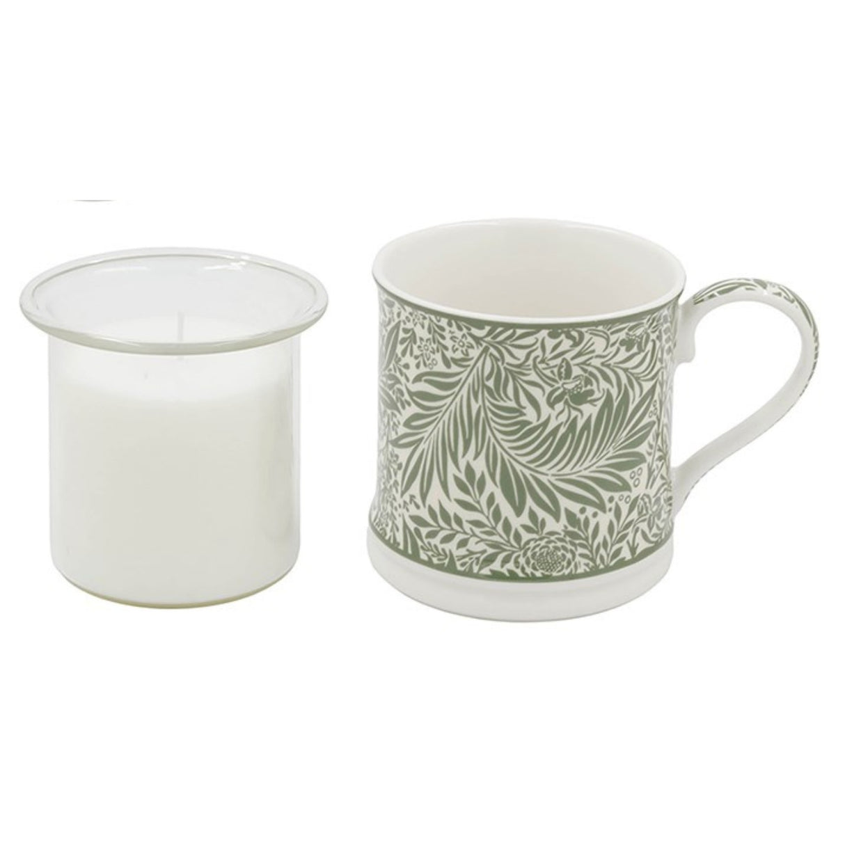 William Morris Mug with Candle Set - Larkspur