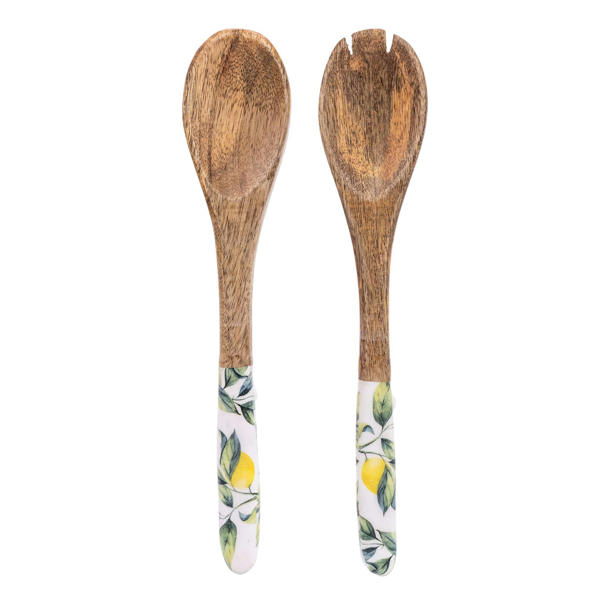 Candlelight Handcrafted Set of 2 Wooden Fork and Spoons lemon