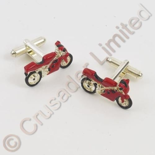 Motorbike Cufflinks Red