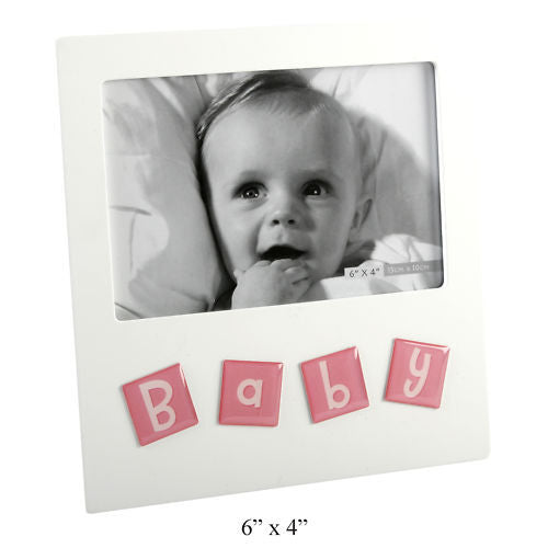 Tile Letters Photo Frame 6x4" - Baby Girl