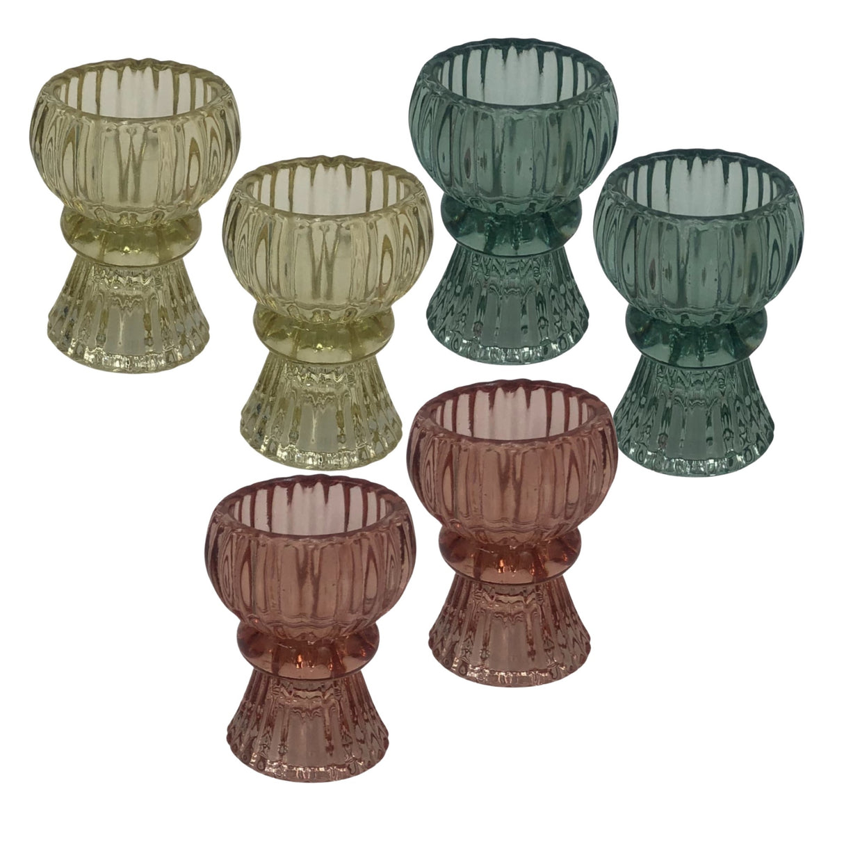 Pale Glass Night Light Candle Holder - Various Colours