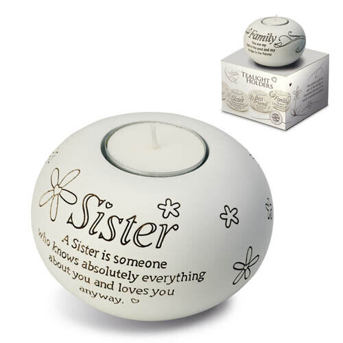 tealight candle holder keepsake gift, sister