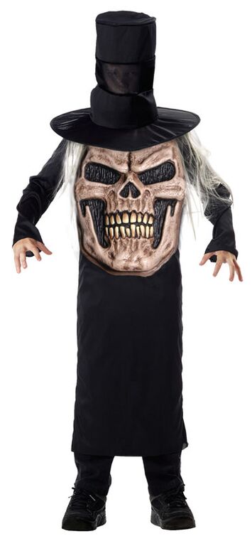 Childs Evil Skull Mad Hatter Fancy Dress Costume Age 7-9 Years
