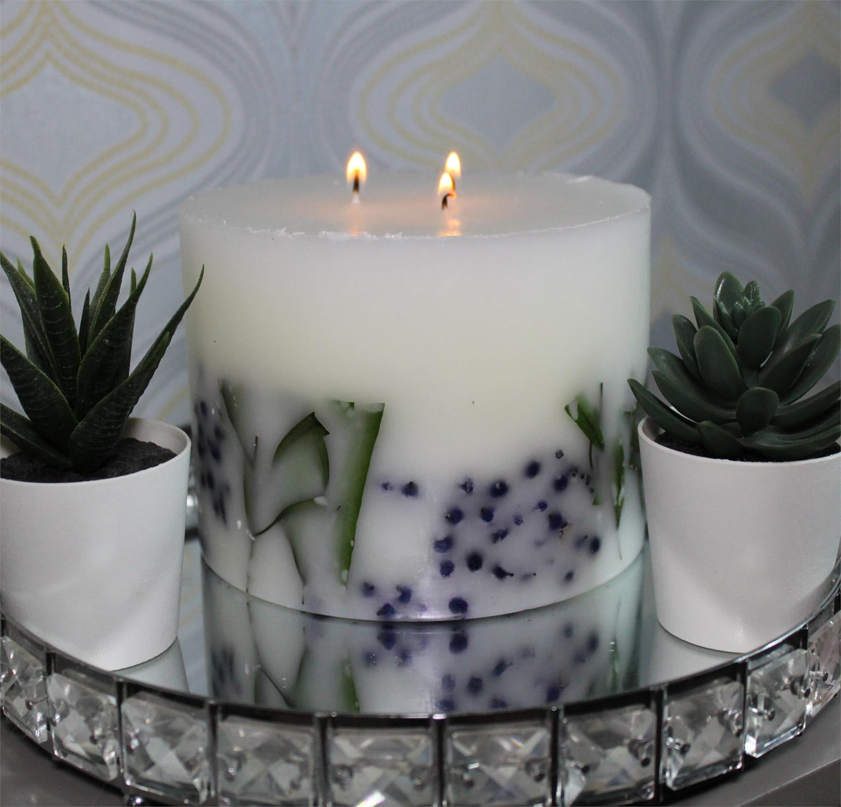 Large Botanical Candle Home Living white jasmine and amber