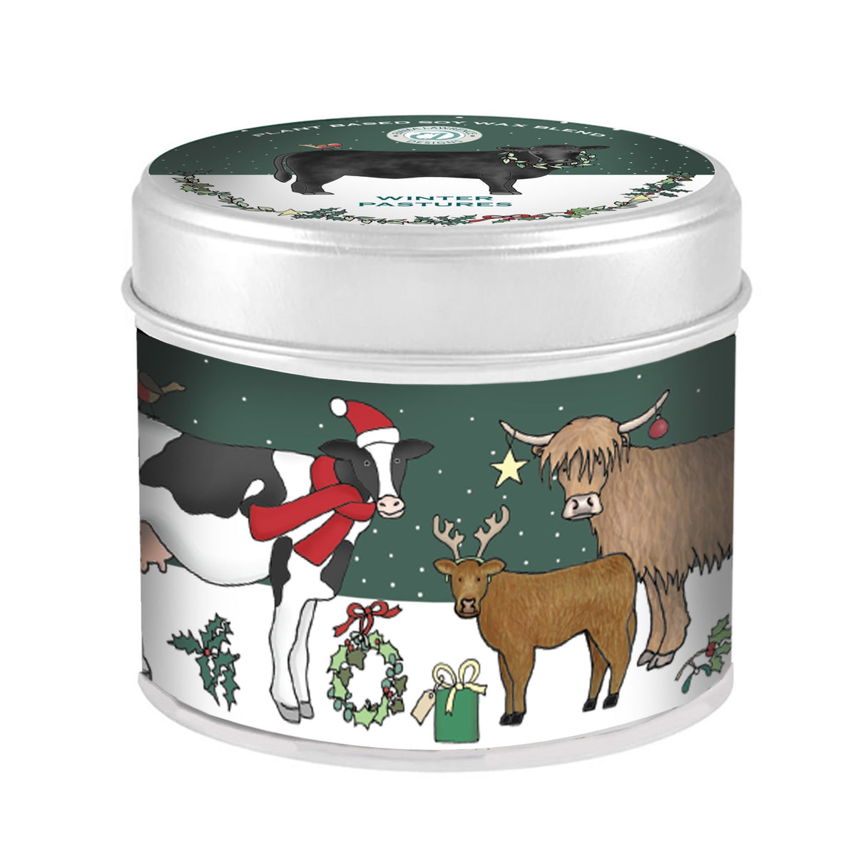 Emma Lawrence Christmas Candle Tin winter pastures