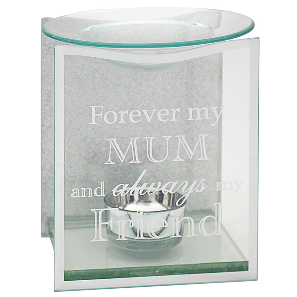 Sentiment Verse Silver Glitter Melt / Oil Burner: Home - Family - Friends - Mum