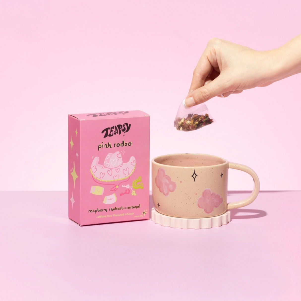 Caramel Rhubarb & Raspberry Tea - Pink Rodeo - Princess - 15 Tea Bags