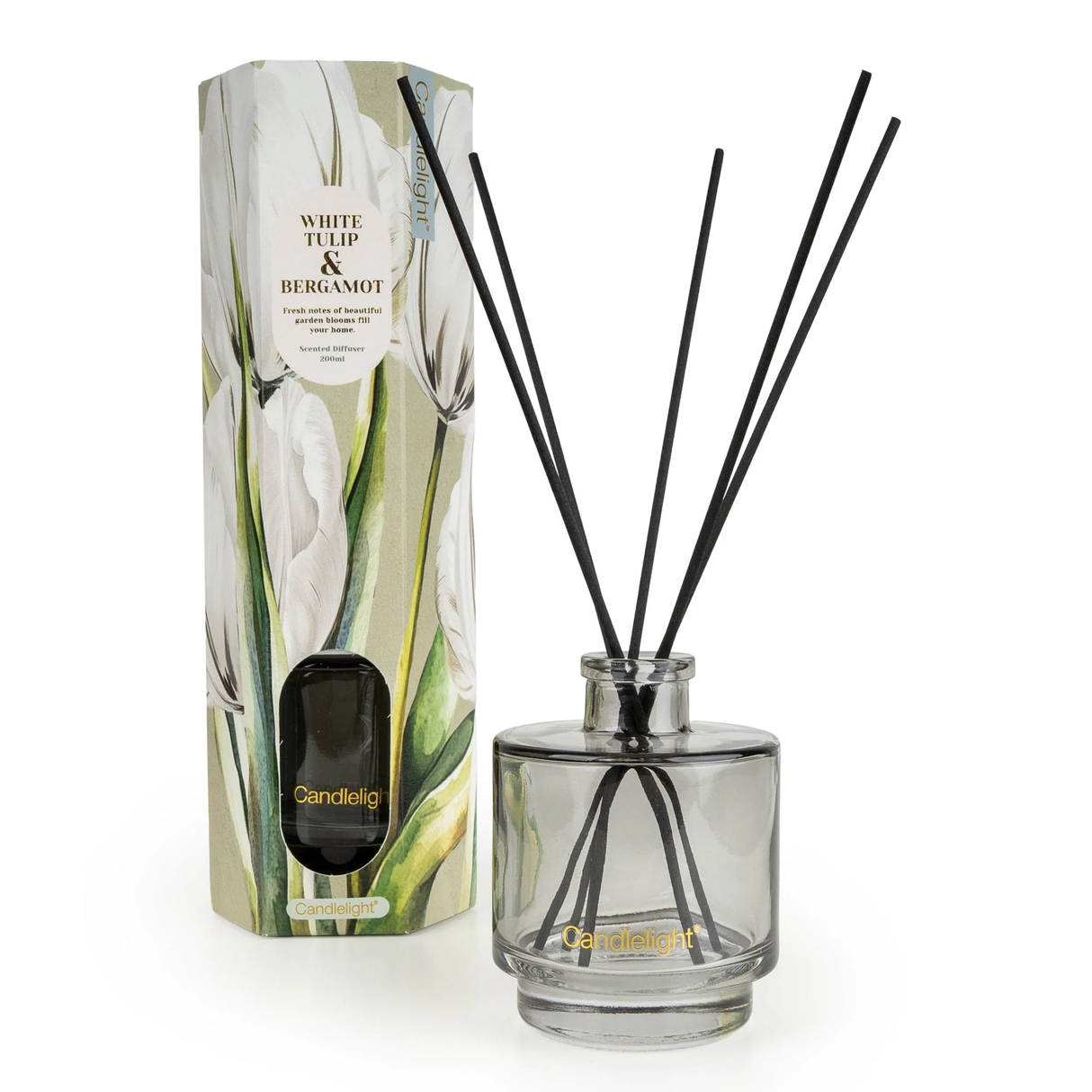 Candlelight Spring Summer Collection 200ml Reed Diffuser - White Tulip & Bergamot